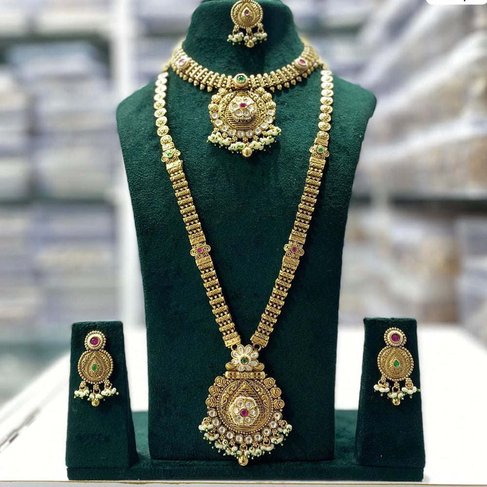 Kavita Art Eternal Charm Pota Stone And Pearl Long Necklace Set