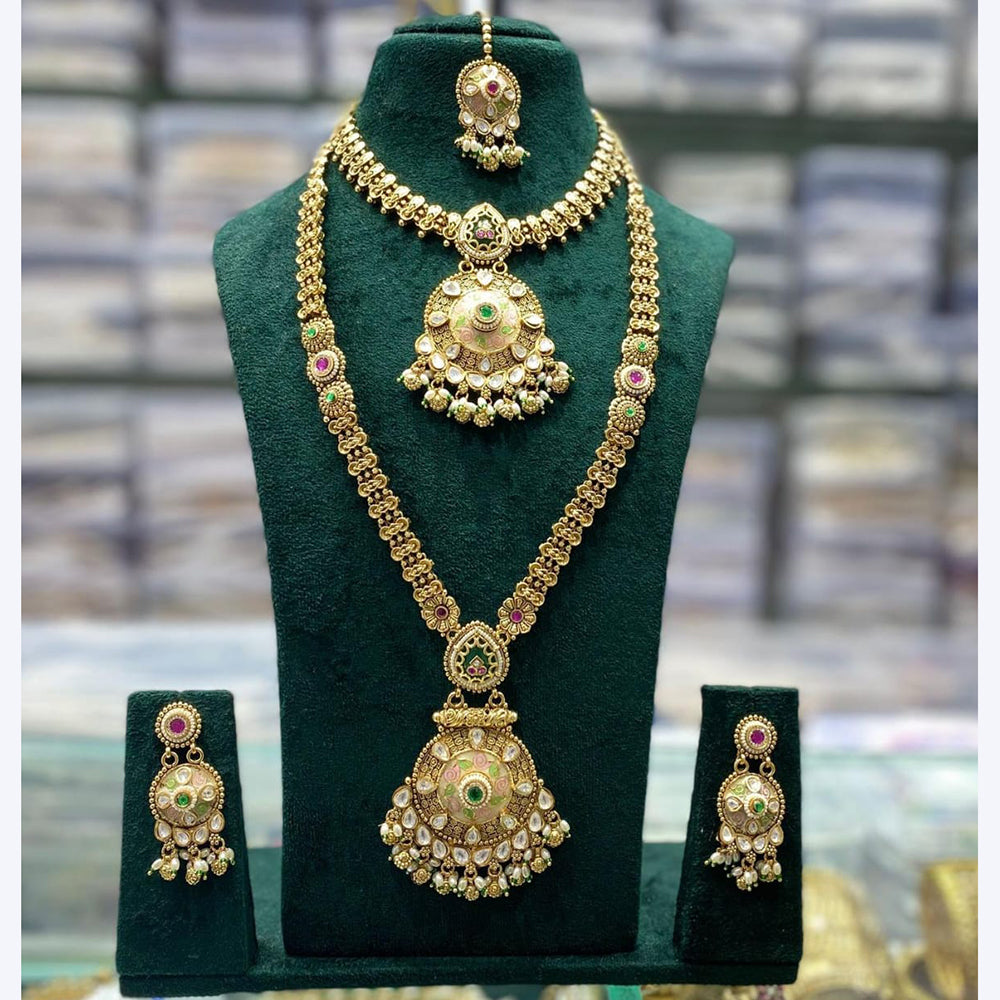 Kavita Art Eternal Charm Pota Stone And Pearl Long Necklace Set