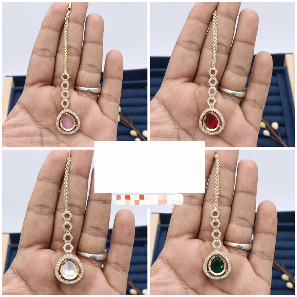 Kavita Art Handcrafted Ethnic Austrian Stone And Pearl Mangtikka