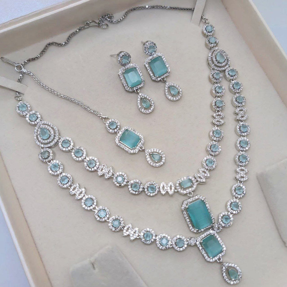 Kavita Art Sparkling American Diamond And Austrian Stone Necklace Set