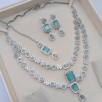 Kavita Art Sparkling American Diamond And Austrian Stone Necklace Set
