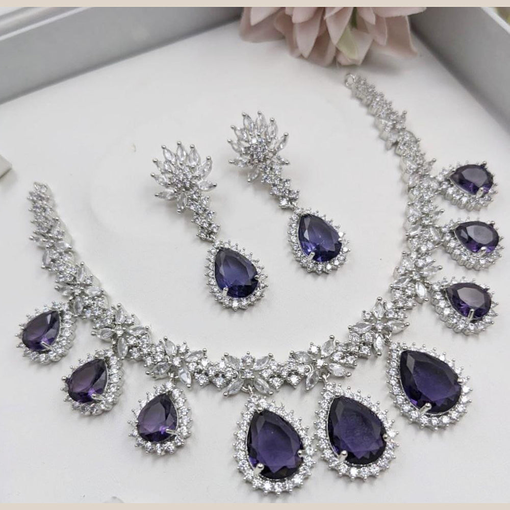 Kavita Art Sparkling American Diamond And Austrian Stone Necklace Set