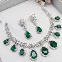 Kavita Art Sparkling American Diamond And Austrian Stone Necklace Set