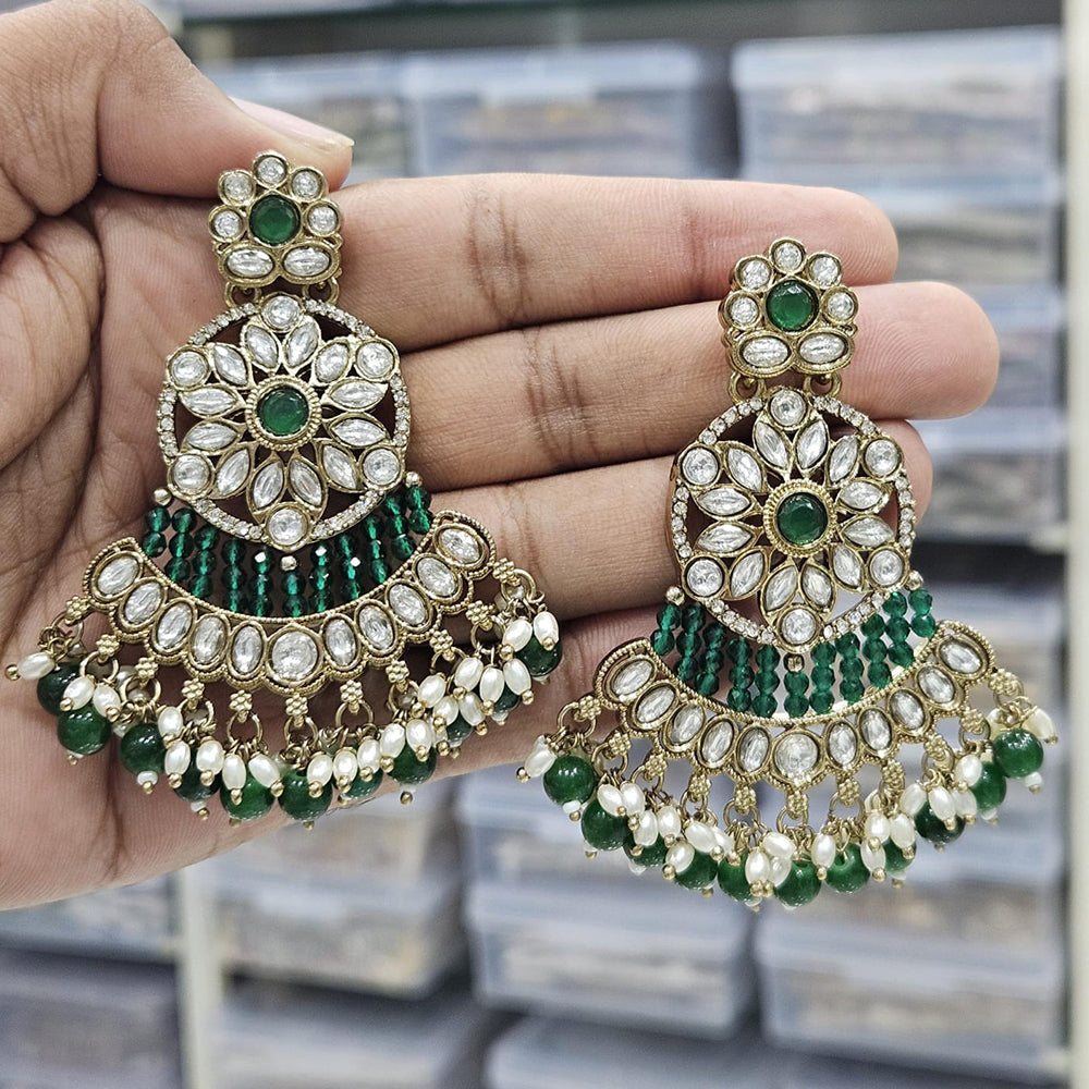 Kavita Art Ethnic Elegance Kundan Stone And Pearls Dangler Earrings