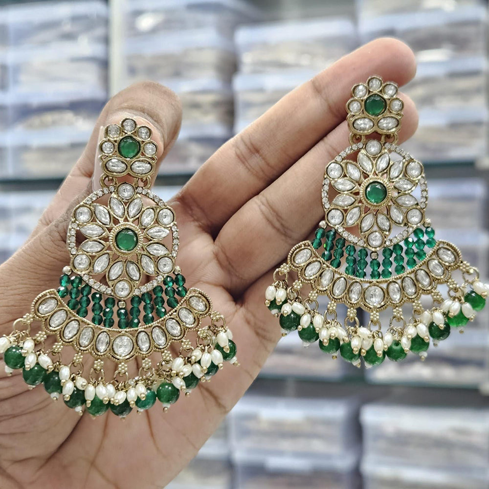 Kavita Art Ethnic Elegance Kundan Stone And Pearls Dangler Earrings