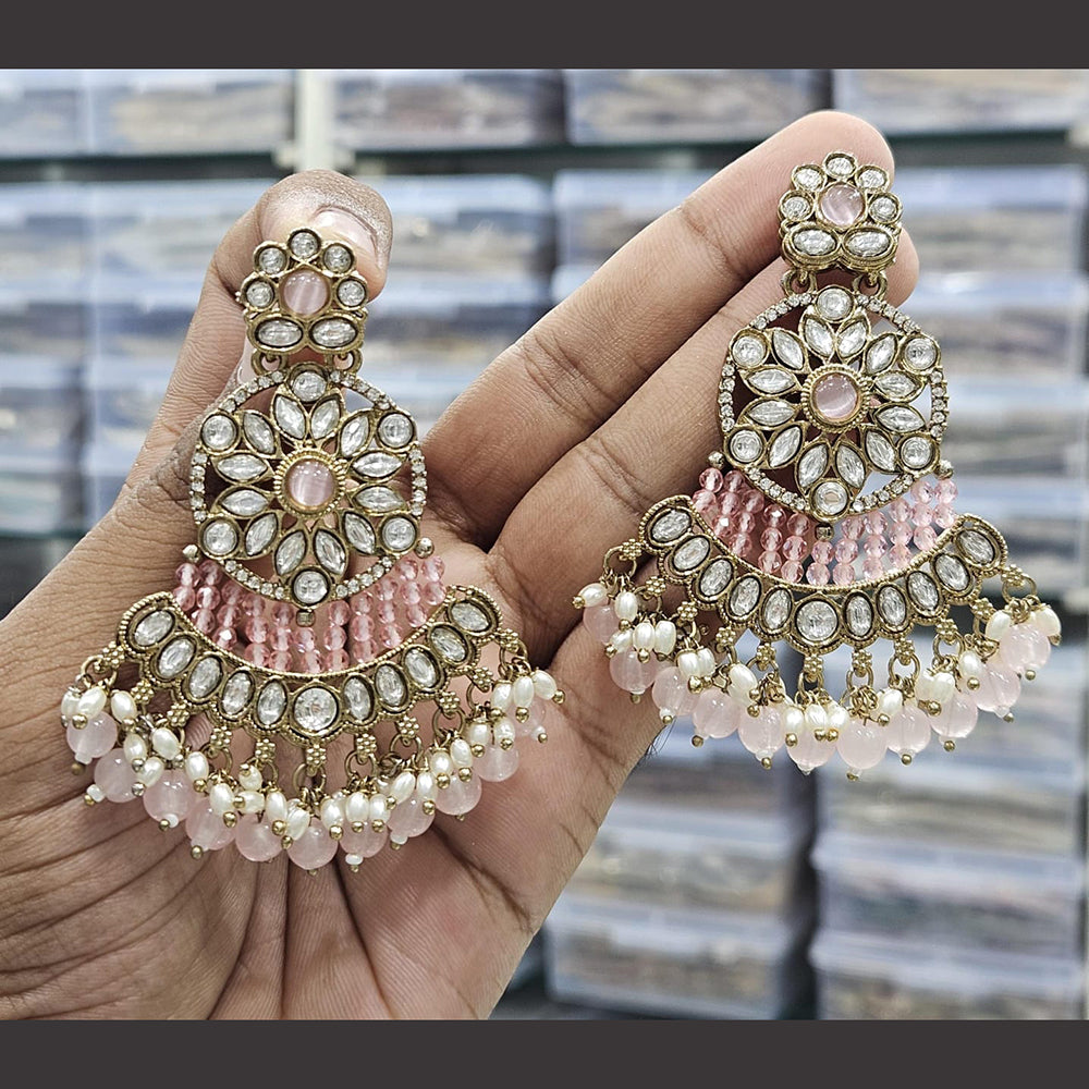Kavita Art Ethnic Elegance Kundan Stone And Pearls Dangler Earrings