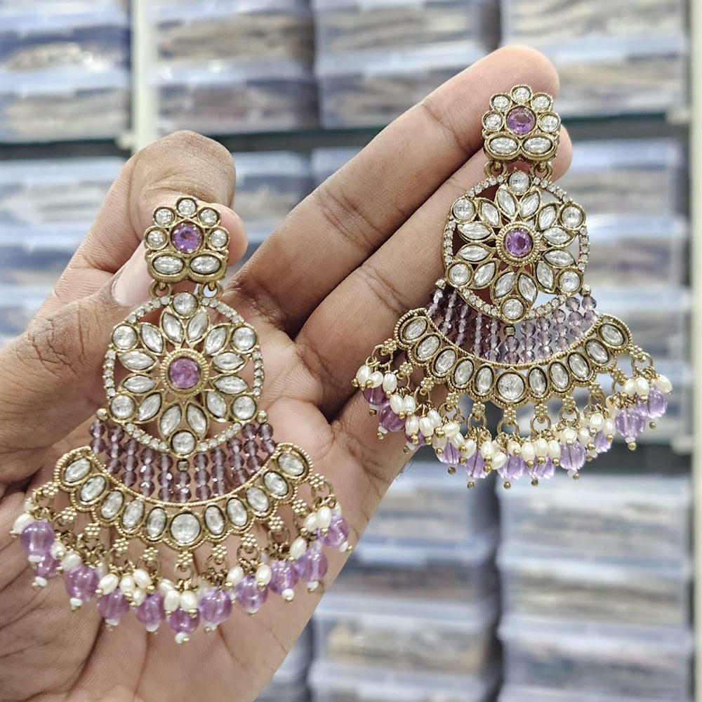 Kavita Art Ethnic Elegance Kundan Stone And Pearls Dangler Earrings