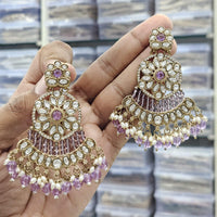 Kavita Art Ethnic Elegance Kundan Stone And Pearls Dangler Earrings
