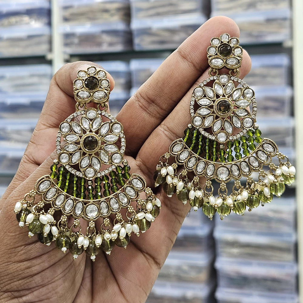 Kavita Art Ethnic Elegance Kundan Stone And Pearls Dangler Earrings