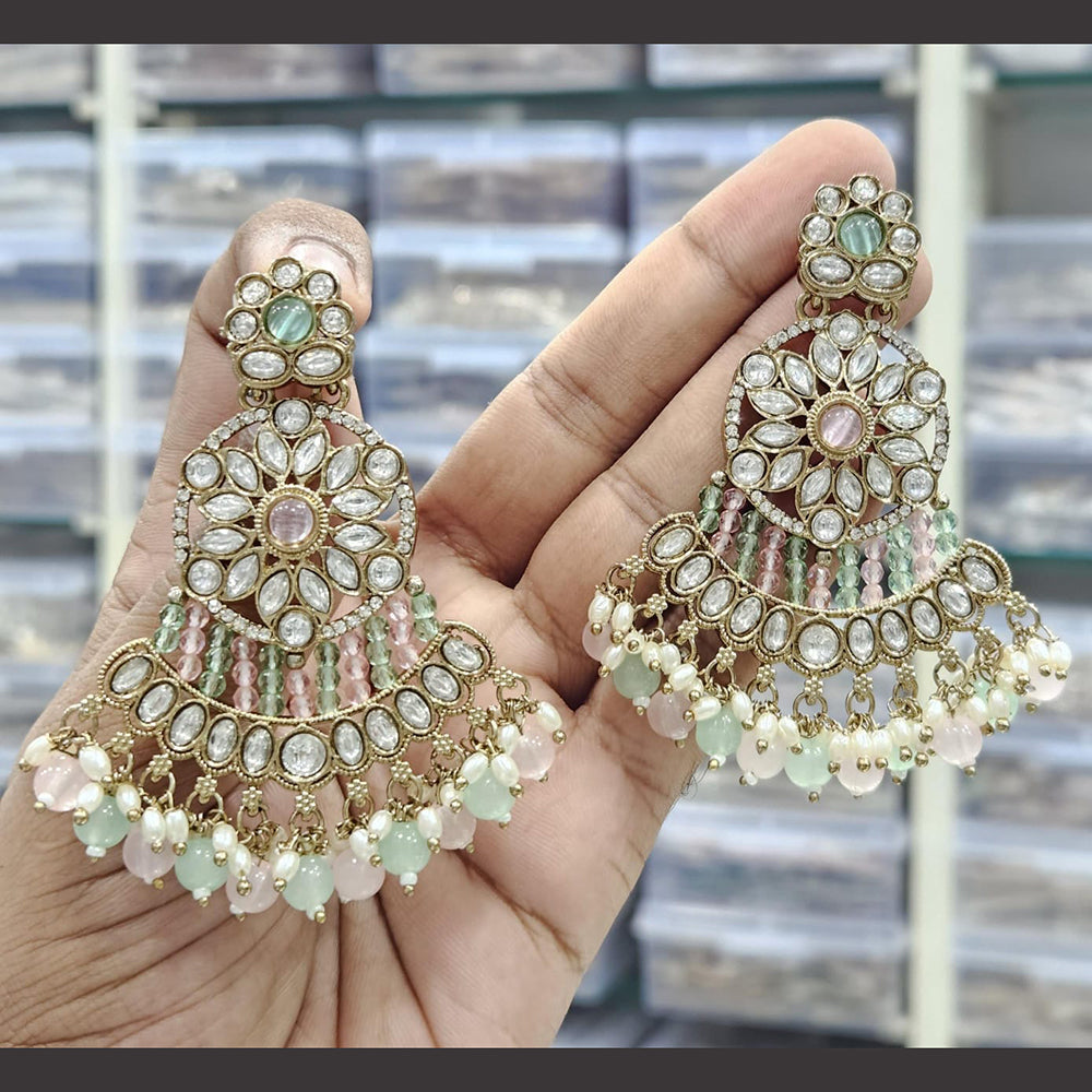 Kavita Art Ethnic Elegance Kundan Stone And Pearls Dangler Earrings