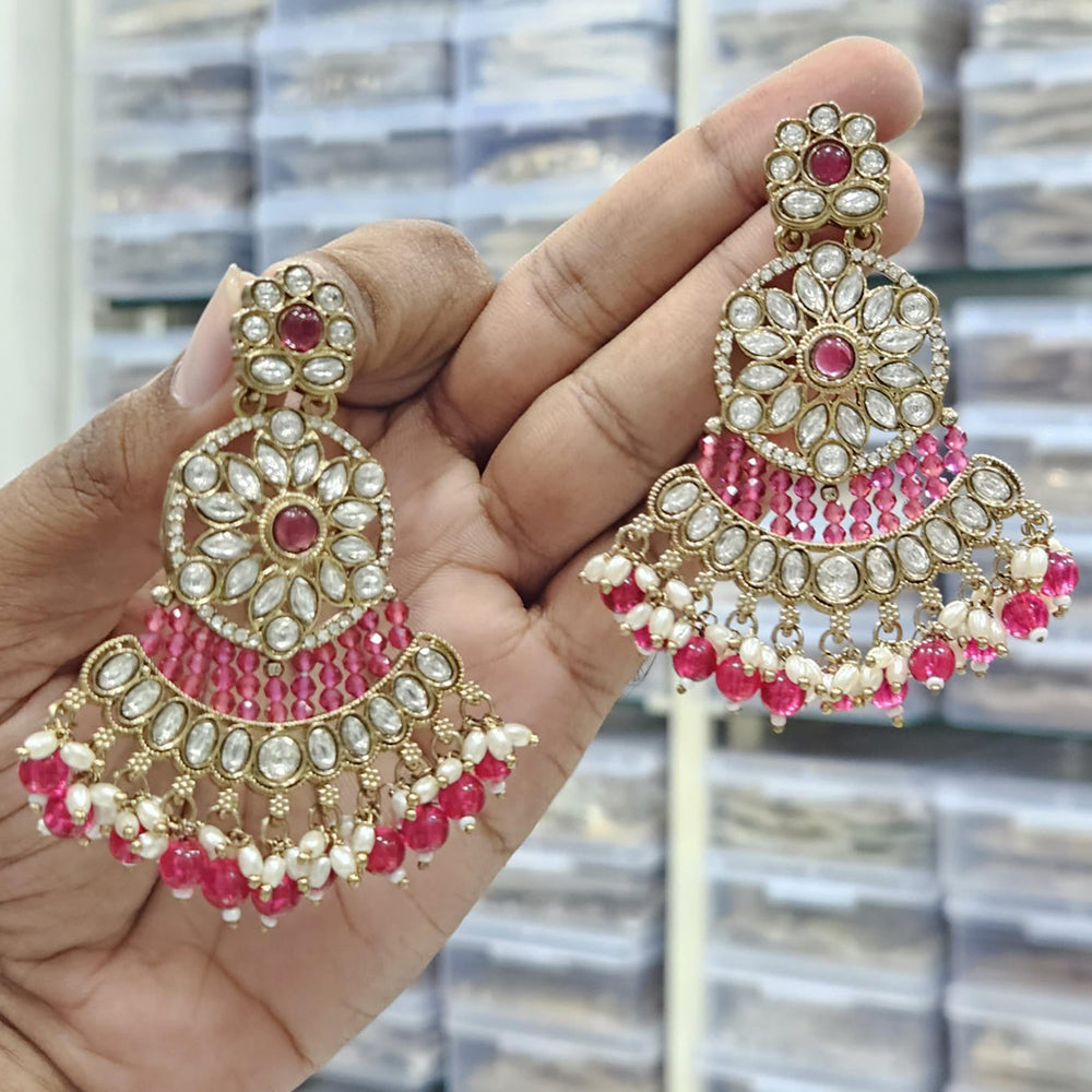 Kavita Art Ethnic Elegance Kundan Stone And Pearls Dangler Earrings