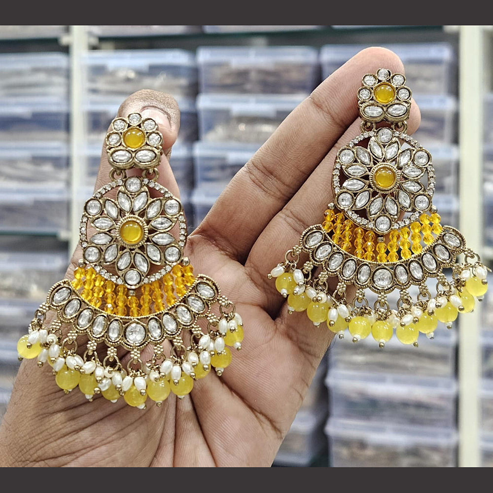 Kavita Art Ethnic Elegance Kundan Stone And Pearls Dangler Earrings