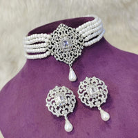 Kavita Art Designer American Daimond Choker Necklace Set