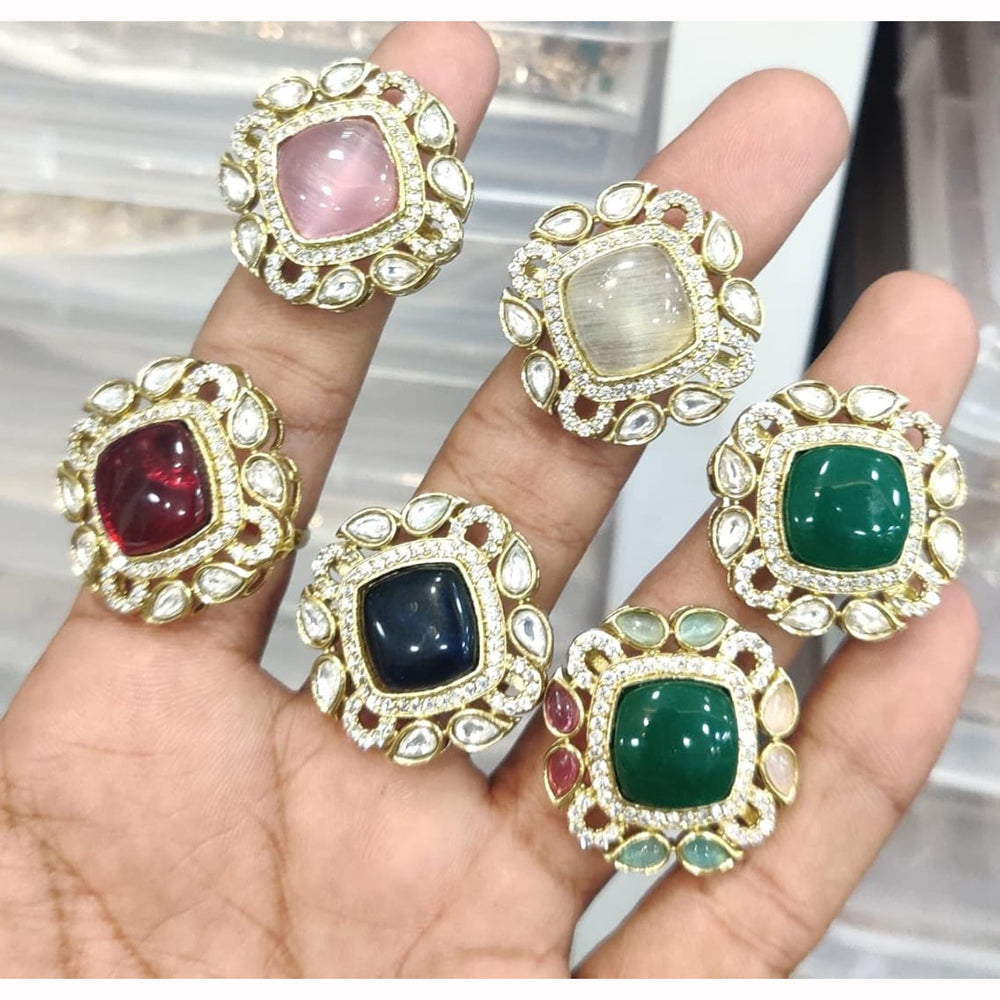 Kavita Art Glamorous Pota And Austrian Stone Statement Ring