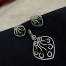 Kavita Art Classic American Daimond Stone Pendant And Earring Set