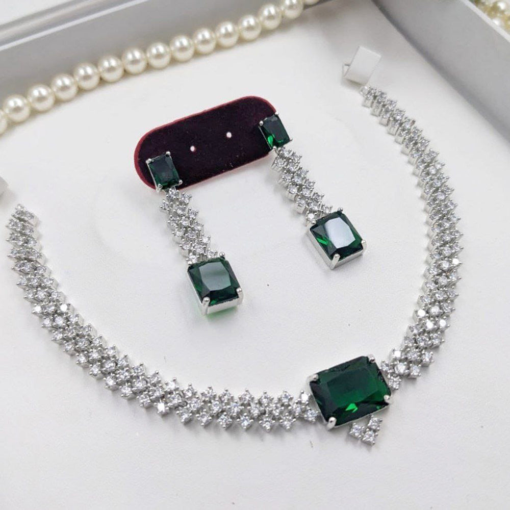 Kavita Art Shimmering Crystal With Austrian Stone Necklace Set