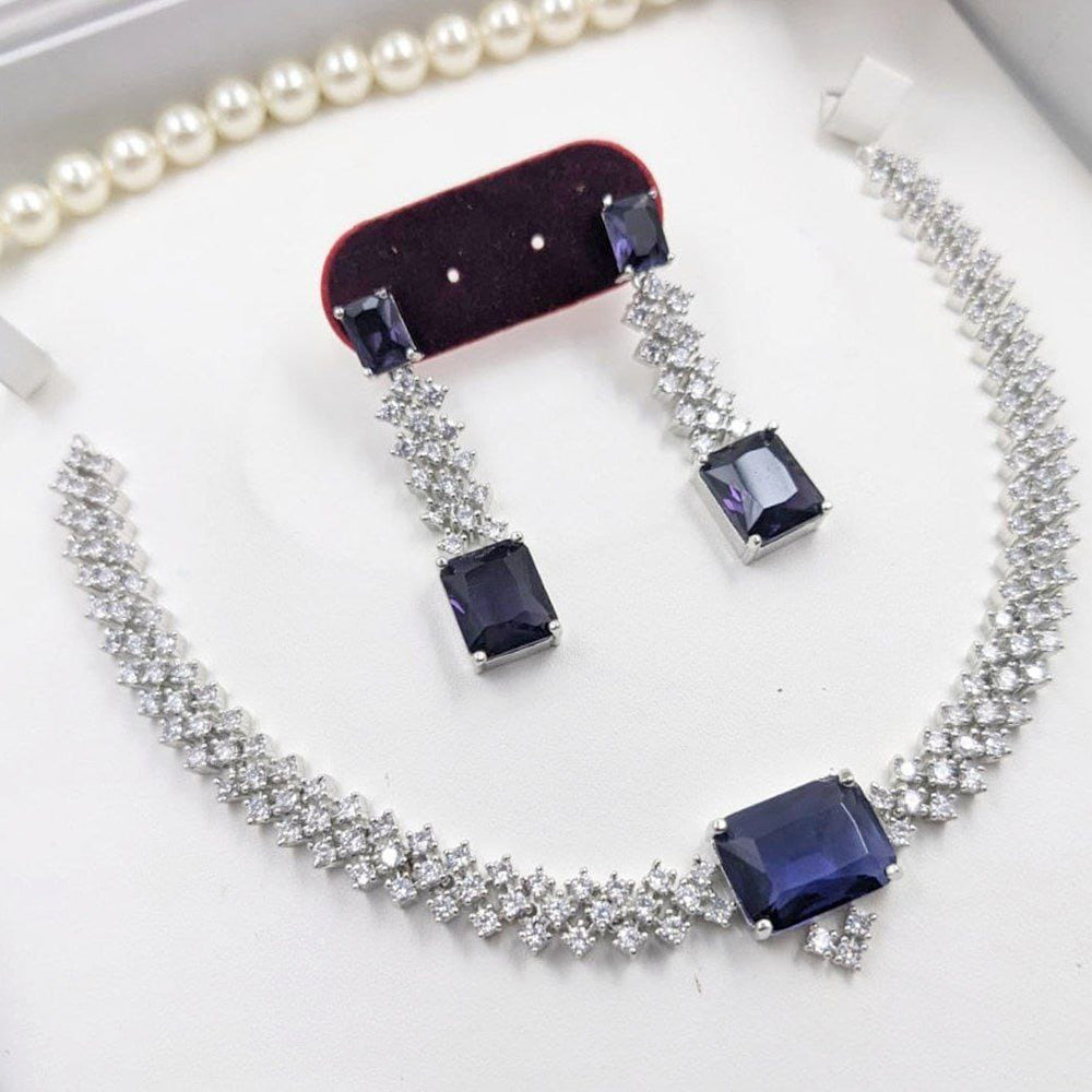 Kavita Art Shimmering Crystal With Austrian Stone Necklace Set