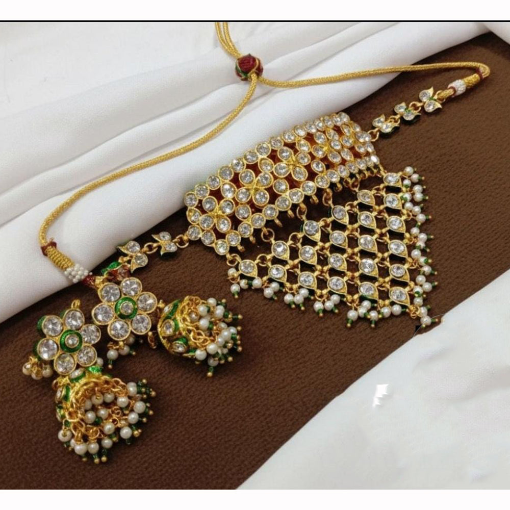 Kavita Art Premium Austrian Stone And Pearl Choker Necklace Set