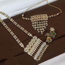Kavita Art Premium Austrian Stone And Pearl Double Necklace Set