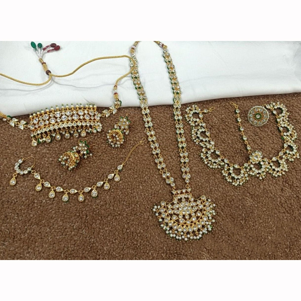 Kavita Art Premium Austrian Stone And Pearl Bridal Set