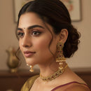 Kavita Art Premium Crystal And Pearls Necklace Set