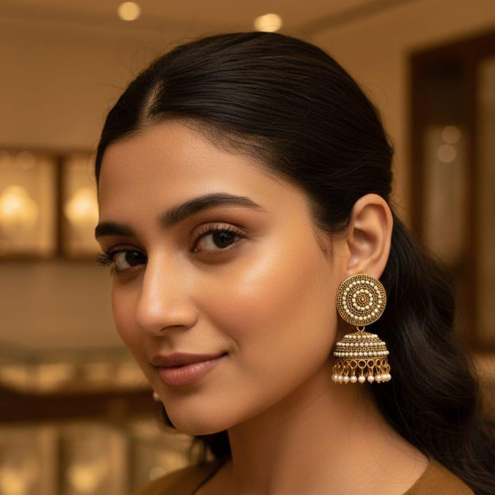 Kavita Art Pearl Drop Jhumki Earrings