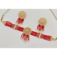Kavita Art Crystal Stone And Pearl Designer Choker Necklace Set