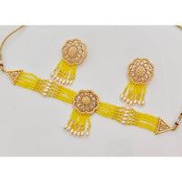 Kavita Art Crystal Stone And Pearl Designer Choker Necklace Set