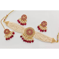 Kavita Art Crystal Stone And Pearl Designer Choker Necklace Set