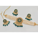 Kavita Art Crystal Stone And Pearl Designer Choker Necklace Set