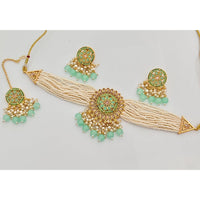 Kavita Art Crystal Stone And Pearl Designer Choker Necklace Set