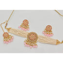 Kavita Art Crystal Stone And Pearl Designer Choker Necklace Set