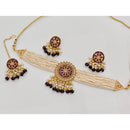 Kavita Art Crystal Stone And Pearl Designer Choker Necklace Set