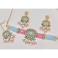 Kavita Art Crystal Stone And Pearl Designer Choker Necklace Set