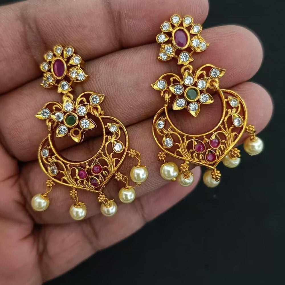 Kavita Art Designer Austrian Stone And Beads Dangler Earrings