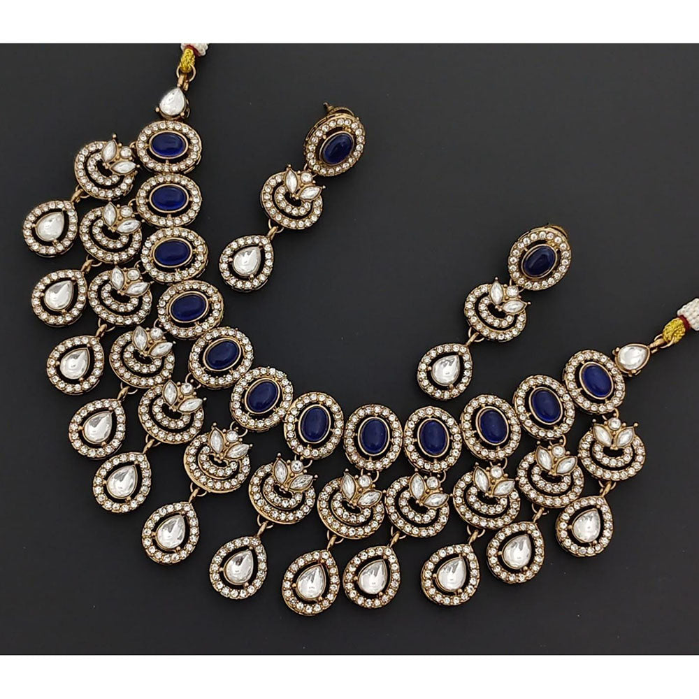 Kavita Art Premium Crystal And Pota Stone Designer Necklace Set