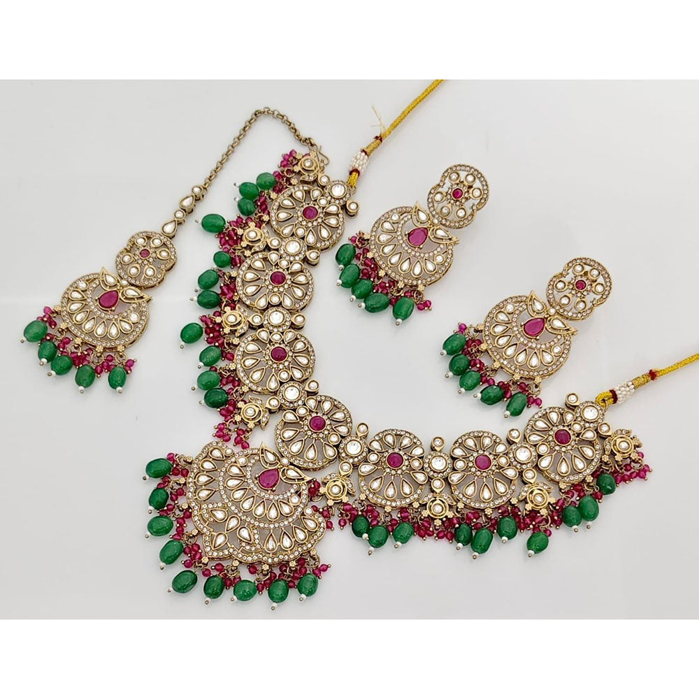 Kavita Art  Elegant Pota Stone Pearl And Beads Necklace Set