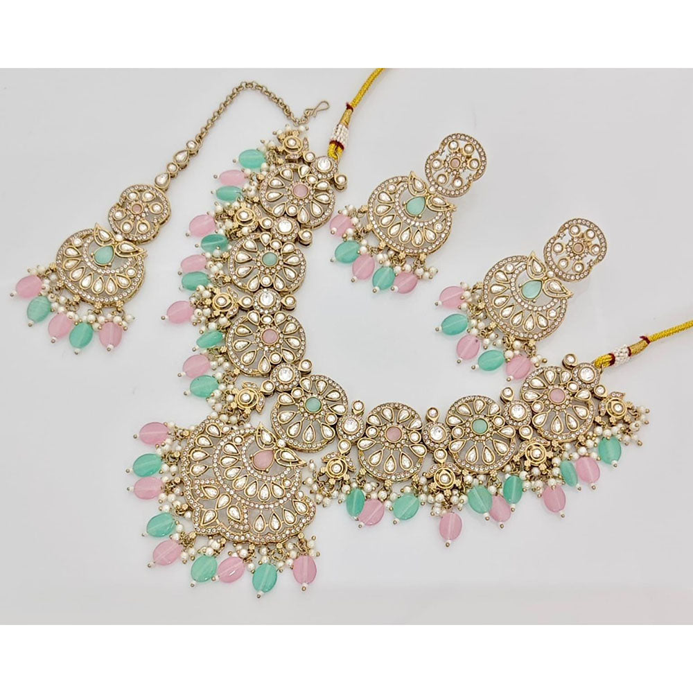 Kavita Art  Elegant Pota Stone Pearl And Beads Necklace Set