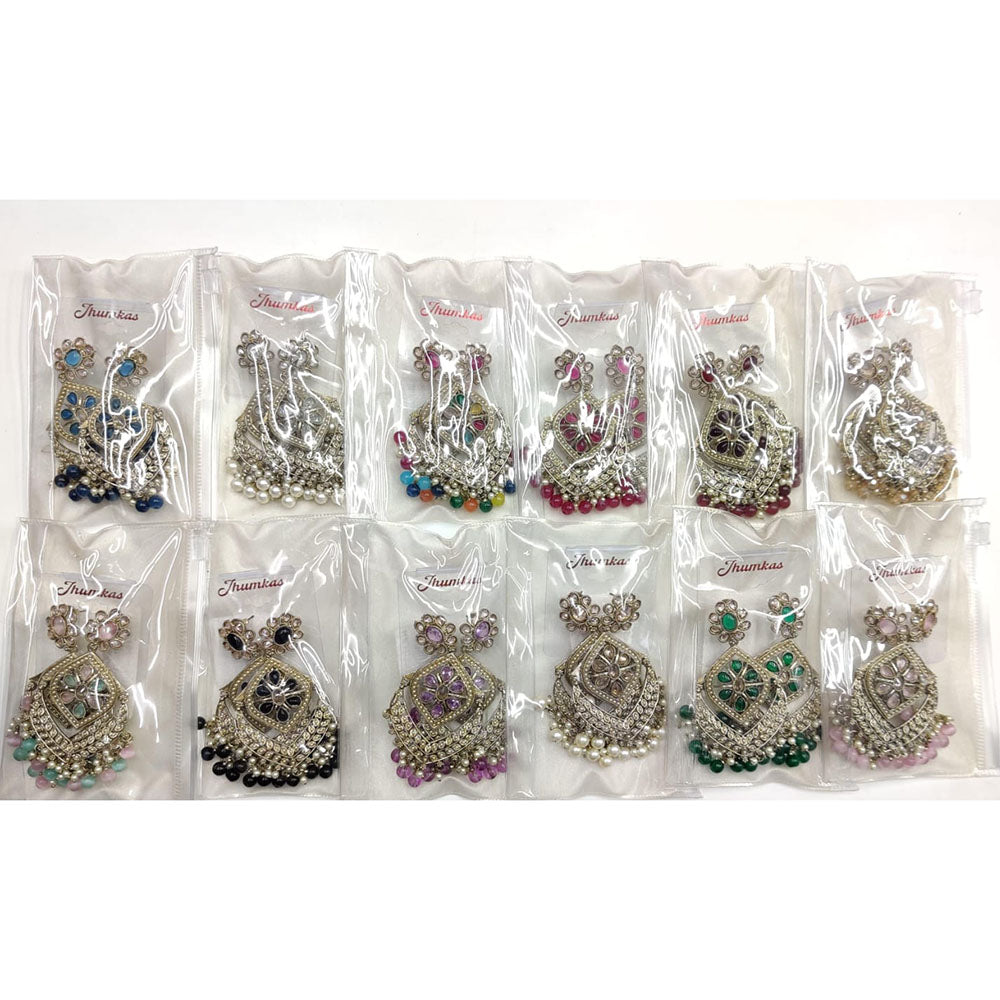 Kavita Art Royal Crystal Stone And Pearl Statement Dangler Earrings