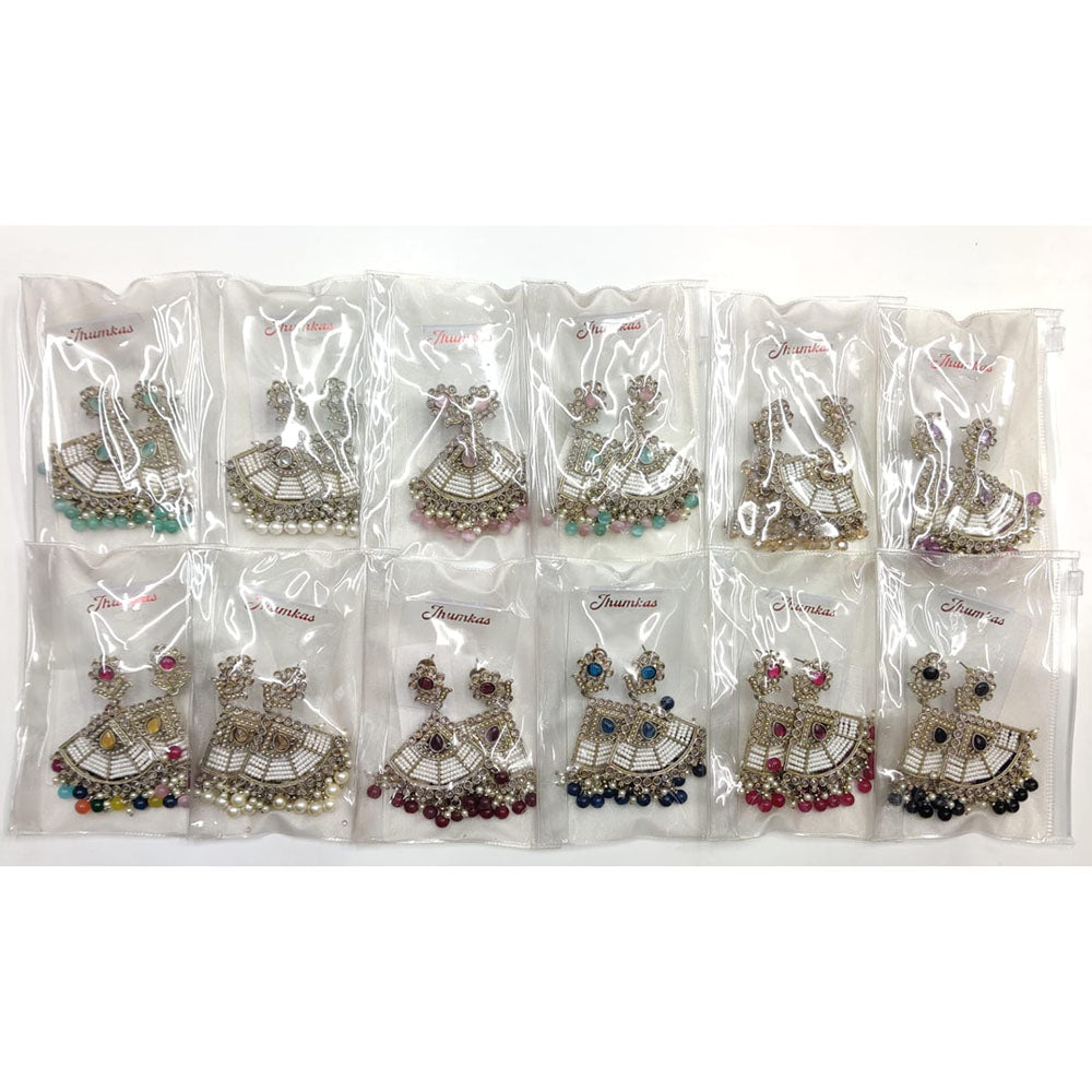 Kavita Art Royal Crystal Stone And Pearl Statement Dangler Earrings