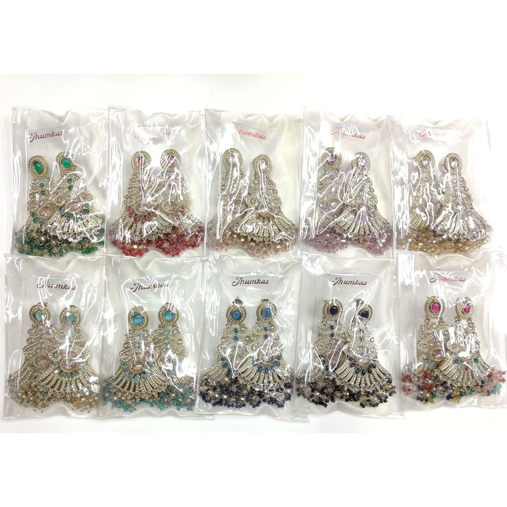 Kavita Art Royal Crystal Stone And Pearl Statement Dangler Earrings