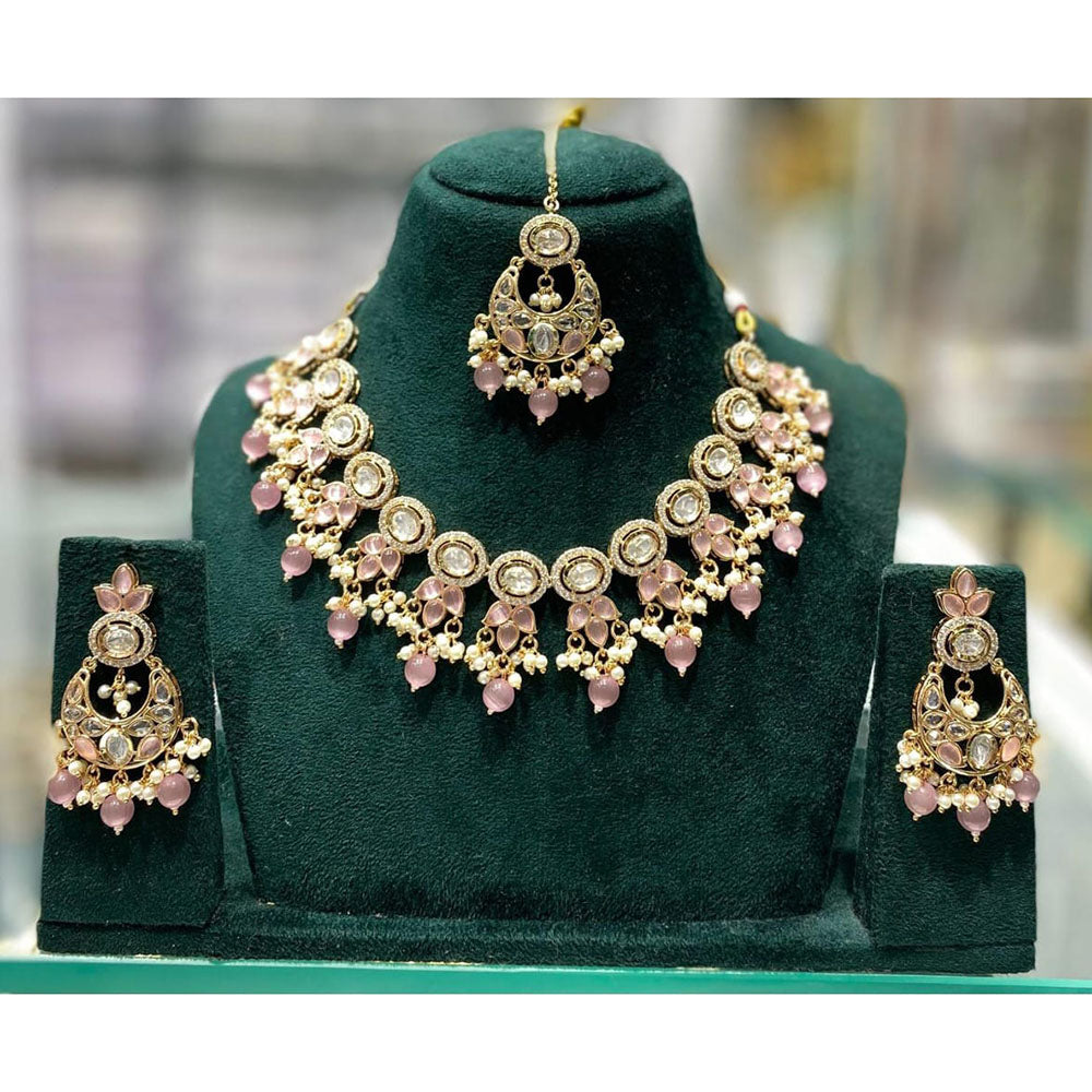 Kavita Art  Elegant Pota Stone And Pearl Necklace Set