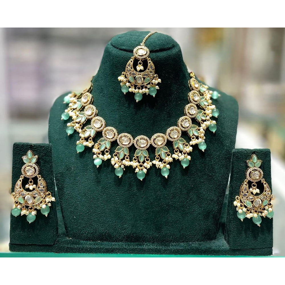 Kavita Art  Elegant Pota Stone And Pearl Necklace Set