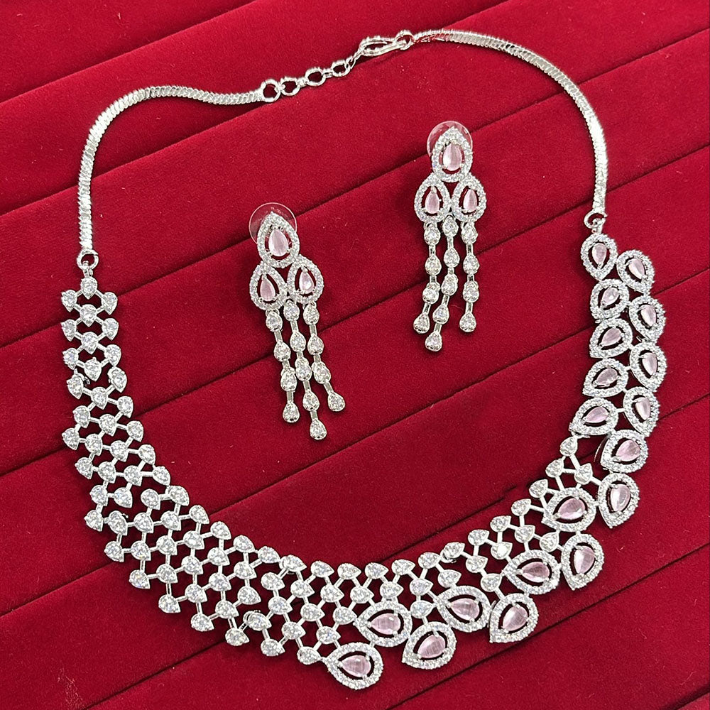 Kavita Art Premium American Diamond Sparkle Necklace Set