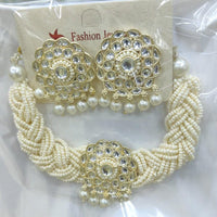 Kavita Art Royal Kundan Stone And Pearl Wedding Choker Necklace Set