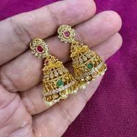 Kavita Art Designer Pota Austrian Stone And Pearl Jhumki Earrings