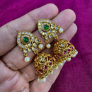 Kavita Art Designer Pota Austrian Stone And Pearl Jhumki Earrings