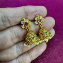 Kavita Art Designer Pota Austrian Stone And Pearl Jhumki Earrings