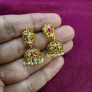 Kavita Art Designer Pota Austrian Stone And Pearl Jhumki Earrings