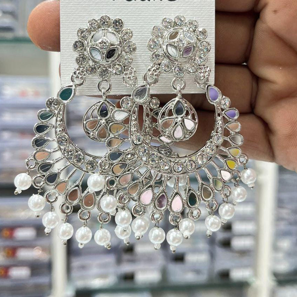 Kavita Art Royal Mirror Stone And Pearl Designer Earrings